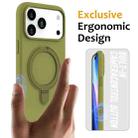 For iPhone 17 Pro Max Liquid Silicone MagSafe Magnetic Phone Case with Ring Holder(Willow Green) - 2