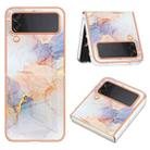 For Samsung Galaxy Z Flip3 5G Electroplating IMD TPU Phone Case(White Marble) - 1