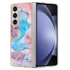 For Samsung Galaxy Z Fold5 5G Electroplating IMD TPU Phone Case(Blue Marble) - 1