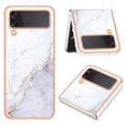 For Samsung Galaxy Z Flip3 5G Electroplating Marble Dual-side IMD Phone Case(White 006) - 1