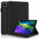 For iPad Pro 12.9 2022 / 2021 / 2020 Life Tree Series Horizontal Flip Leather Tablet Case(Black) - 1