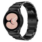 For Samsung Galaxy Watch 6 Quick Release Button Three-bead Stainless Steel Watch Band(Black) - 1
