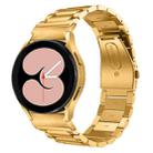 For Samsung Galaxy Watch 6 Quick Release Button Three-bead Stainless Steel Watch Band(Gold) - 1