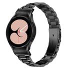 For Samsung Galaxy Watch 6 Quick Release Button Slim Three-bead Stainless Steel Watch Band(Black) - 1