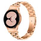 For Samsung Galaxy Watch 6 Quick Release Button Slim Three-bead Stainless Steel Watch Band(Rose Gold) - 1