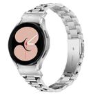For Samsung Galaxy Watch 6 Quick Release Button Slim Three-bead Stainless Steel Watch Band(Silver) - 1