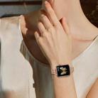For Apple Watch SE 2023 40mm Slim Seven Bead Slingshot Buckle Metal Watch Band(Rose Gold) - 5