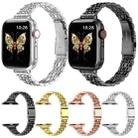 For Apple Watch SE 2023 40mm Slim Seven Bead Slingshot Buckle Metal Watch Band(Rose Gold) - 6