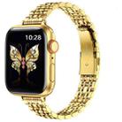 For Apple Watch Ultra 2 49mm Slim Seven Bead Slingshot Buckle Metal Watch Band(Gold) - 1