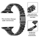 For Apple Watch Series 8 45mm Slim Seven Bead Slingshot Buckle Metal Watch Band(Black) - 2