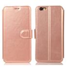 For iPhone 6 / 6s Calf Texture Magnetic Buckle Horizontal Flip Leather Case with Holder & Card Slots & Wallet & Photo Frame(Rose Gold) - 1