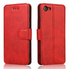 For iPhone 7 / 8 Calf Texture Magnetic Buckle Horizontal Flip Leather Case with Holder & Card Slots & Wallet & Photo Frame(Red) - 1