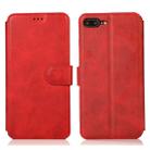 For iPhone 7 Plus / 8 Plus Calf Texture Magnetic Buckle Horizontal Flip Leather Case with Holder & Card Slots & Wallet & Photo Frame(Red) - 1