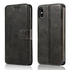 For iPhone X / XS Calf Texture Magnetic Buckle Horizontal Flip Leather Case with Holder & Card Slots & Wallet & Photo Frame(Black) - 1