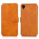 For iPhone XR Calf Texture Magnetic Buckle Horizontal Flip Leather Case with Holder & Card Slots & Wallet & Photo Frame(Khaki) - 1