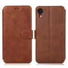 For iPhone XR Calf Texture Magnetic Buckle Horizontal Flip Leather Case with Holder & Card Slots & Wallet & Photo Frame(Brown) - 1