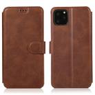 For iPhone 12 Pro Max Calf Texture Magnetic Buckle Horizontal Flip Leather Case with Holder & Card Slots & Wallet & Photo Frame(Brown) - 1