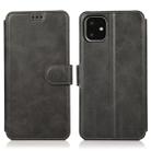 For iPhone 12 / 12 Pro Calf Texture Magnetic Buckle Horizontal Flip Leather Case with Holder & Card Slots & Wallet & Photo Frame(Black) - 1