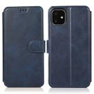 For iPhone 12 / 12 Pro Calf Texture Magnetic Buckle Horizontal Flip Leather Case with Holder & Card Slots & Wallet & Photo Frame(Blue) - 1