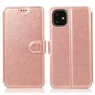 For iPhone 12 / 12 Pro Calf Texture Magnetic Buckle Horizontal Flip Leather Case with Holder & Card Slots & Wallet & Photo Frame(Rose Gold) - 1