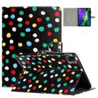 For iPad Pro 11.0 2022 / Air 10.9 2022 Dot Pattern Leather Smart Tablet Case(Black Colorful) - 1