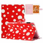 For iPad mini 5 / 4 / 3 / 2 / 1 Dot Pattern Leather Smart Tablet Case(Red White) - 1