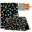 For iPad mini 5 / 4 / 3 / 2 / 1 Dot Pattern Leather Smart Tablet Case(Black Colorful) - 1