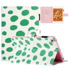 For iPad Pro 9.7 / 9.7 2018 / 2017 Dot Pattern Leather Smart Tablet Case(White Green Dot) - 1