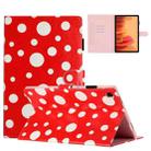 For Samsung Galaxy Tab A7 10.4 2020 T500 Dot Pattern Leather Smart Tablet Case(Red White) - 1