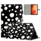 For Samsung Galaxy Tab A7 10.4 2020 T500 Dot Pattern Leather Smart Tablet Case(Black White) - 1