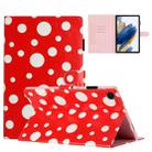 For Samsung Galaxy Tab A8 10.5 2021 X200 Dot Pattern Leather Smart Tablet Case(Red White) - 1