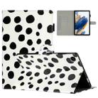 For Samsung Galaxy Tab A8 10.5 2021 X200 Dot Pattern Leather Smart Tablet Case(White Black) - 1