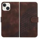 For iPhone 15 YX0060 Elephant Head Embossed Phone Leather Case with Lanyard(Coffee) - 1