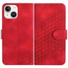 For iPhone 14 YX0060 Elephant Head Embossed Phone Leather Case with Lanyard(Red) - 1