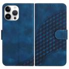 For iPhone 13 Pro Max YX0060 Elephant Head Embossed Phone Leather Case with Lanyard(Royal Blue) - 1