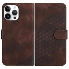 For iPhone 13 Pro Max YX0060 Elephant Head Embossed Phone Leather Case with Lanyard(Coffee) - 1