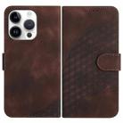 For iPhone 13 Pro YX0060 Elephant Head Embossed Phone Leather Case with Lanyard(Coffee) - 1