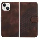 For iPhone 13 YX0060 Elephant Head Embossed Phone Leather Case with Lanyard(Coffee) - 1