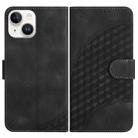 For iPhone 13 mini YX0060 Elephant Head Embossed Phone Leather Case with Lanyard(Black) - 1