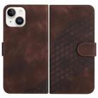 For iPhone 13 mini YX0060 Elephant Head Embossed Phone Leather Case with Lanyard(Coffee) - 1