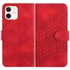 For iPhone 12/12 Pro YX0060 Elephant Head Embossed Phone Leather Case with Lanyard(Red) - 1