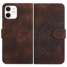 For iPhone 12/12 Pro YX0060 Elephant Head Embossed Phone Leather Case with Lanyard(Coffee) - 1