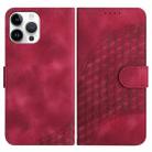 For iPhone 12 Pro Max YX0060 Elephant Head Embossed Phone Leather Case with Lanyard(Rose Red) - 1