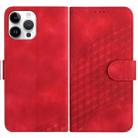 For iPhone 12 Pro Max YX0060 Elephant Head Embossed Phone Leather Case with Lanyard(Red) - 1