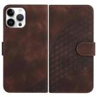 For iPhone 12 Pro Max YX0060 Elephant Head Embossed Phone Leather Case with Lanyard(Coffee) - 1