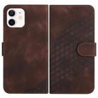 For iPhone 12 mini YX0060 Elephant Head Embossed Phone Leather Case with Lanyard(Coffee) - 1