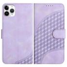 For iPhone 11 Pro Max YX0060 Elephant Head Embossed Phone Leather Case with Lanyard(Light Purple) - 1