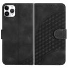 For iPhone 11 Pro Max YX0060 Elephant Head Embossed Phone Leather Case with Lanyard(Black) - 1