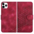 For iPhone 11 Pro Max YX0060 Elephant Head Embossed Phone Leather Case with Lanyard(Rose Red) - 1