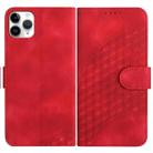 For iPhone 11 Pro Max YX0060 Elephant Head Embossed Phone Leather Case with Lanyard(Red) - 1